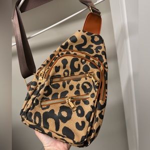 Super cute leopard print sling bag